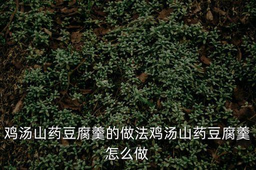 雞湯山藥豆腐羹的做法雞湯山藥豆腐羹怎么做
