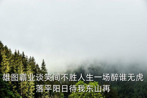 待我東山再起時，雄圖霸業(yè)談笑間不勝人生一場醉誰無虎落平陽日待我東山再