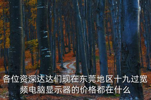 各位資深達(dá)達(dá)們現(xiàn)在東莞地區(qū)十九過(guò)寬頻電腦顯示器的價(jià)格都在什么