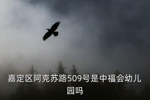 嘉定區(qū)阿克蘇路509號是中福會幼兒園嗎