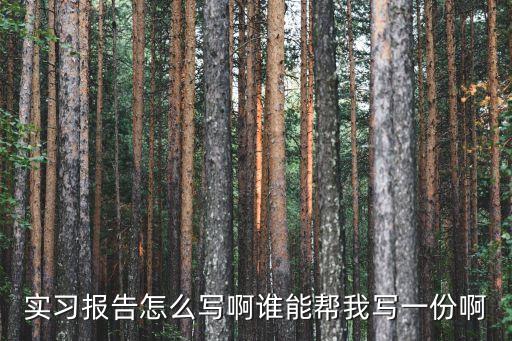 實習報告怎么寫啊誰能幫我寫一份啊