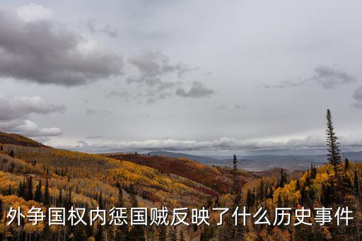 巴夏禮事件，外爭國權內懲國賊反映了什么歷史事件