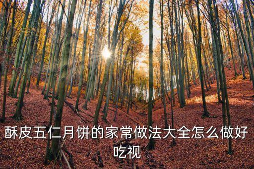酥皮五仁月餅，五仁月餅面皮的方法酥皮怎樣做