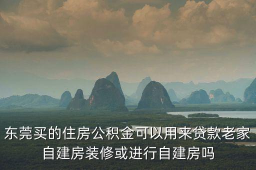 東莞買的住房公積金可以用來貸款老家自建房裝修或進行自建房嗎