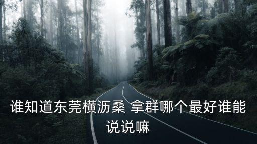 誰(shuí)知道東莞橫瀝桑 拿群哪個(gè)最好誰(shuí)能說(shuō)說(shuō)嘛