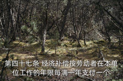 第四十七條 經濟補償按勞動者在本單位工作的年限每滿一年支付一個