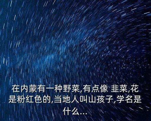 在內蒙有一種野菜,有點像 韭菜,花是粉紅色的,當地人叫山孩子,學名是什么...