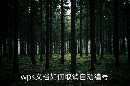 wps文檔如何取消自動編號