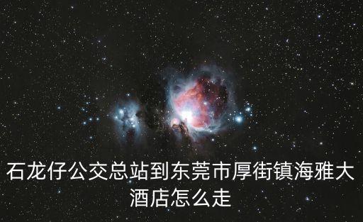 東莞祝龍田，石龍仔公交總站到東莞市厚街鎮海雅大酒店怎么走