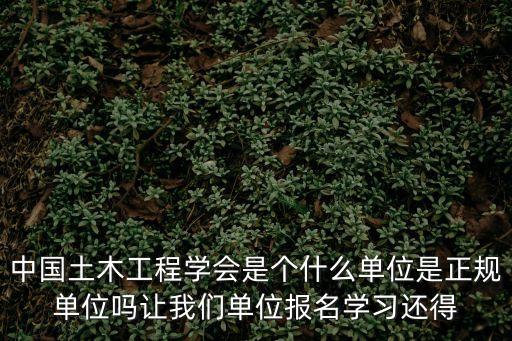 中國土木工程學會是個什么單位是正規(guī)單位嗎讓我們單位報名學習還得