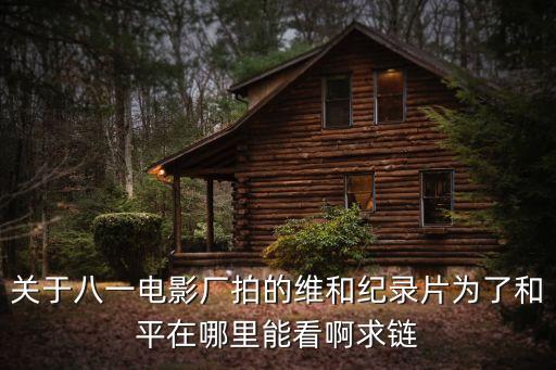 為了和平紀錄片，關于八一電影廠拍的維和紀錄片為了和平在哪里能看啊求鏈