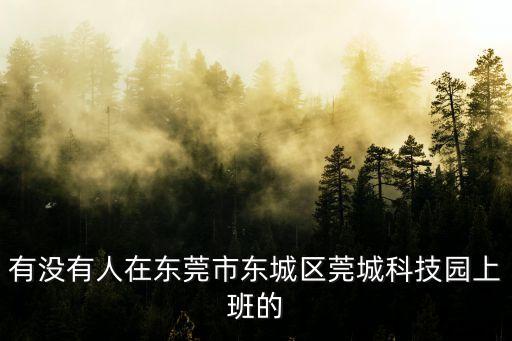 有沒有人在東莞市東城區(qū)莞城科技園上班的