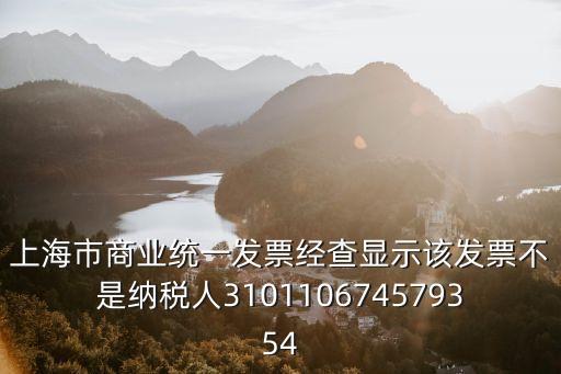 上海市商業統一發票經查顯示該發票不是納稅人310110674579354