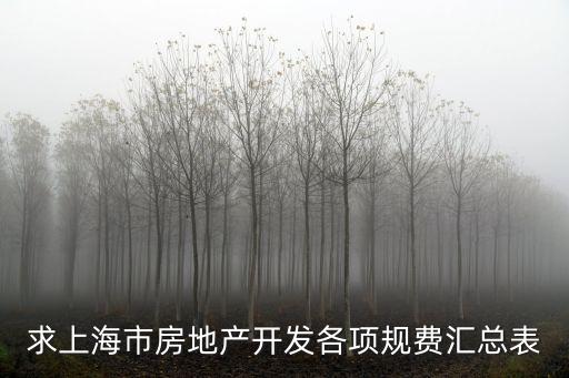 求上海市房地產開發各項規費匯總表