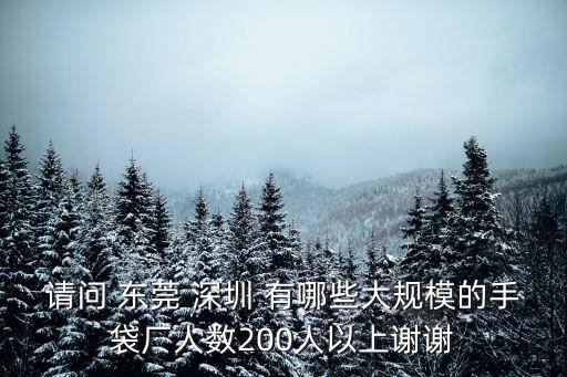 請問 東莞 深圳 有哪些大規模的手袋廠人數200人以上謝謝