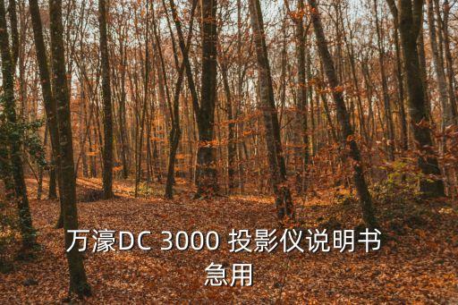 萬濠DC 3000 投影儀說明書 急用