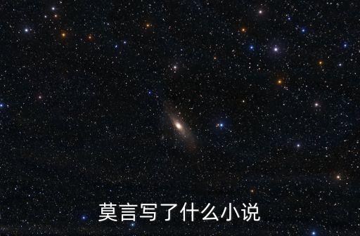 莫言寫了什么小說