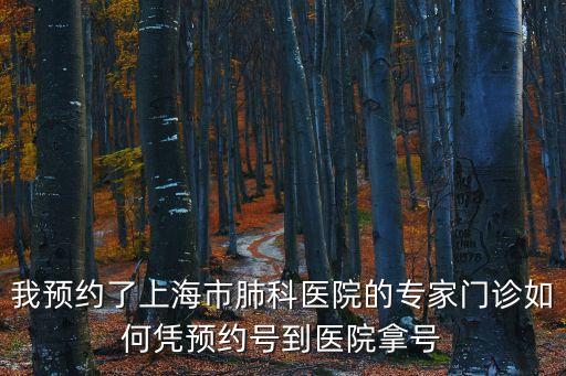 我預約了上海市肺科醫院的專家門診如何憑預約號到醫院拿號