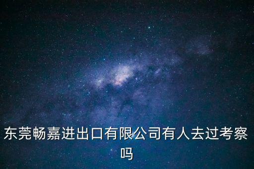 東莞暢嘉進出口有限公司有人去過考察嗎
