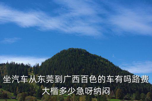 坐汽車從東莞到廣西百色的車有嗎路費大楷多少急呀納悶