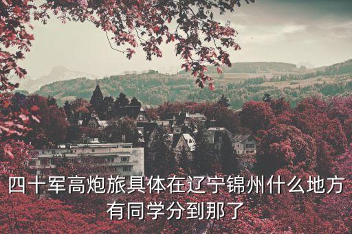 四十軍高炮旅具體在遼寧錦州什么地方有同學(xué)分到那了