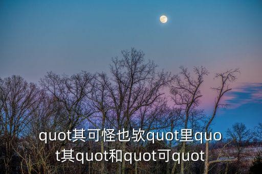 quot其可怪也歟quot里quot其quot和quot可quot