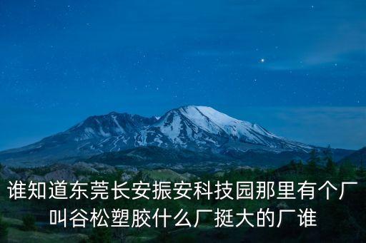 誰知道東莞長安振安科技園那里有個廠叫谷松塑膠什么廠挺大的廠誰