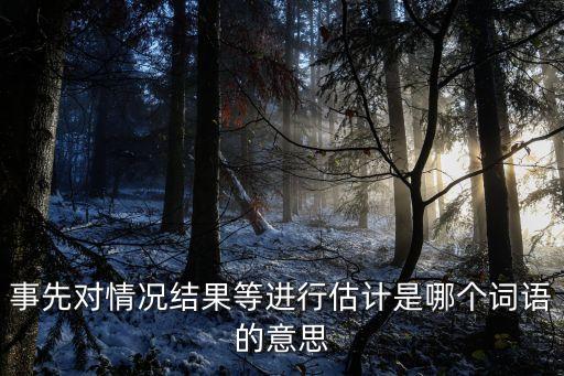 事先對情況結果等進行估計是哪個詞語的意思