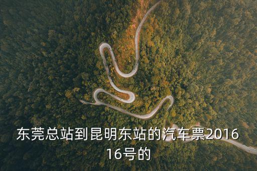 東莞總站到昆明東站的汽車票201616號(hào)的