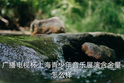廣播電視杯上海青少年音樂展演含金量怎么樣