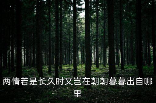 兩情若是長久時又豈在朝朝暮暮出自哪里