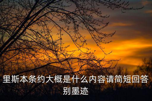 里斯本條約大概是什么內容請簡短回答別墨跡