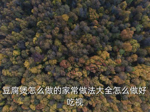 豆腐煲怎么做的家常做法大全怎么做好吃視