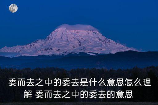  委而去之中的委去是什么意思怎么理解 委而去之中的委去的意思