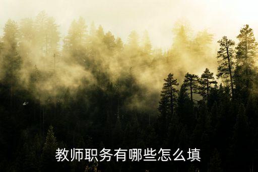 教師職務，教師職務有哪些怎么填