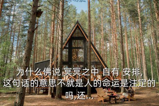 為什么佛說 冥冥之中 自有 安排,這句話的意思不就是人的命運是注定的嗎,還...