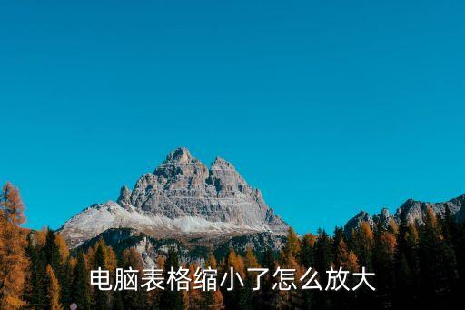 電腦表格縮小了怎么放大