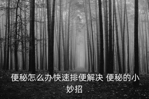  便秘怎么辦快速排便解決 便秘的小妙招