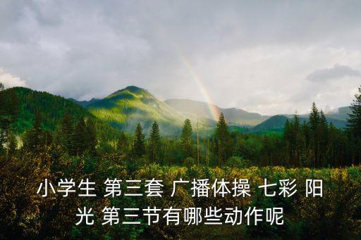 小學生 第三套 廣播體操 七彩 陽光 第三節有哪些動作呢