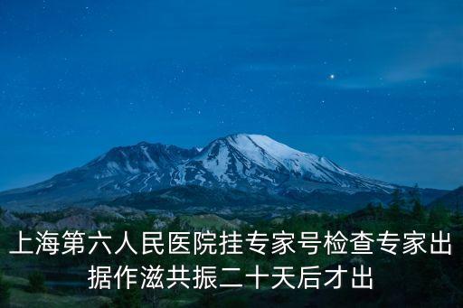 上海第六人民醫院掛專家號檢查專家出據作滋共振二十天后才出