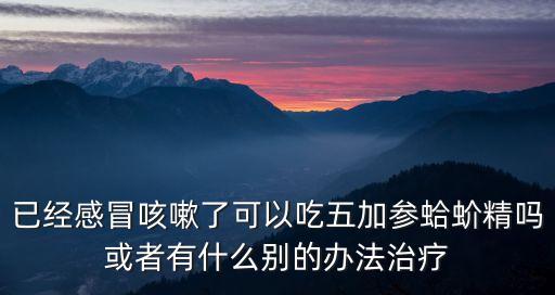 蛤蚧精，已經感冒咳嗽了可以吃五加參蛤蚧精嗎或者有什么別的辦法治療