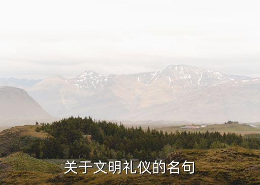關(guān)于文明禮儀的名句