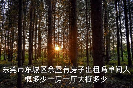 東莞東城民宅出租，東莞市東城區余屋有房子出租嗎單間大概多少一房一廳大概多少