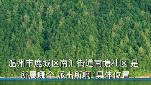 溫州市鹿城區南匯街道南塘社區 是 所屬哪個 派出所啊  具體位置