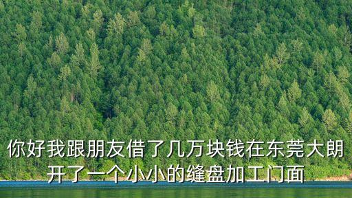你好我跟朋友借了幾萬(wàn)塊錢(qián)在東莞大朗開(kāi)了一個(gè)小小的縫盤(pán)加工門(mén)面