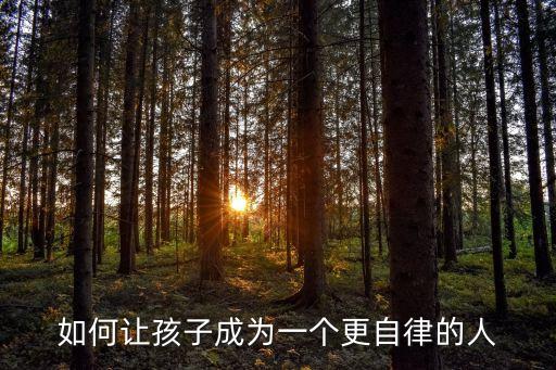 如何讓孩子成為一個(gè)更自律的人