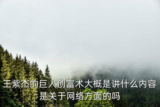 王紫杰的巨人創(chuàng)富術(shù)大概是講什么內(nèi)容是關(guān)于網(wǎng)絡(luò)方面的嗎