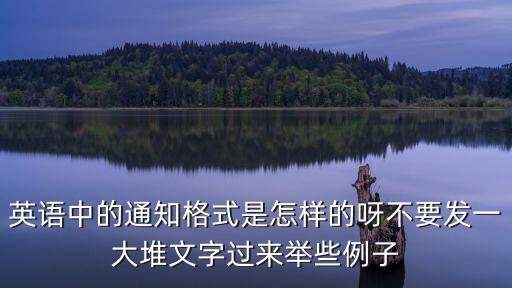 英語中的通知格式是怎樣的呀不要發一大堆文字過來舉些例子