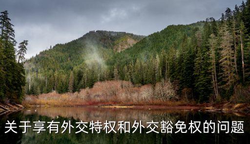 外交特權(quán)，什麼是外交豁免權(quán)