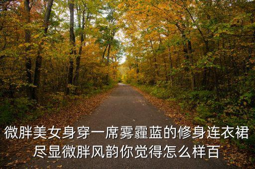 微胖美女身穿一席霧霾藍的修身連衣裙盡顯微胖風韻你覺得怎么樣百
